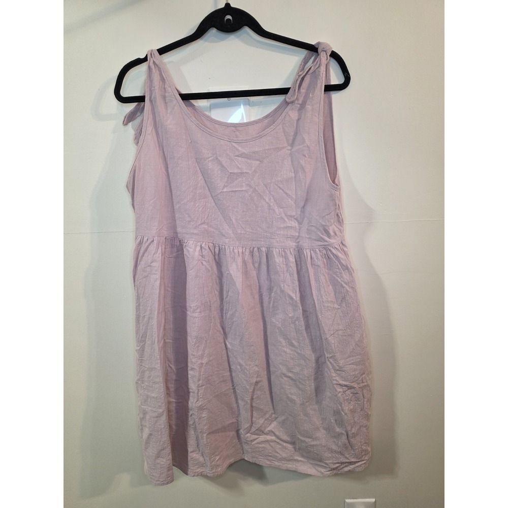 Pink Babydoll Dress XL Cottagecore Tie Strap‎ Sleeveless Mini Soft Girl Cotton